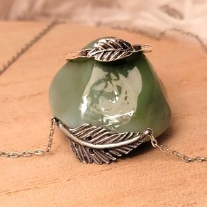 Silver Feather Ring & Necklace Set